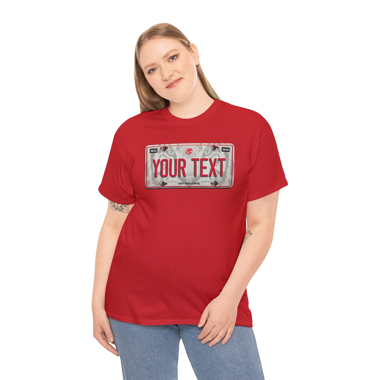 KHS - License Plate Custom Text FRONT Heavy Cotton Tee