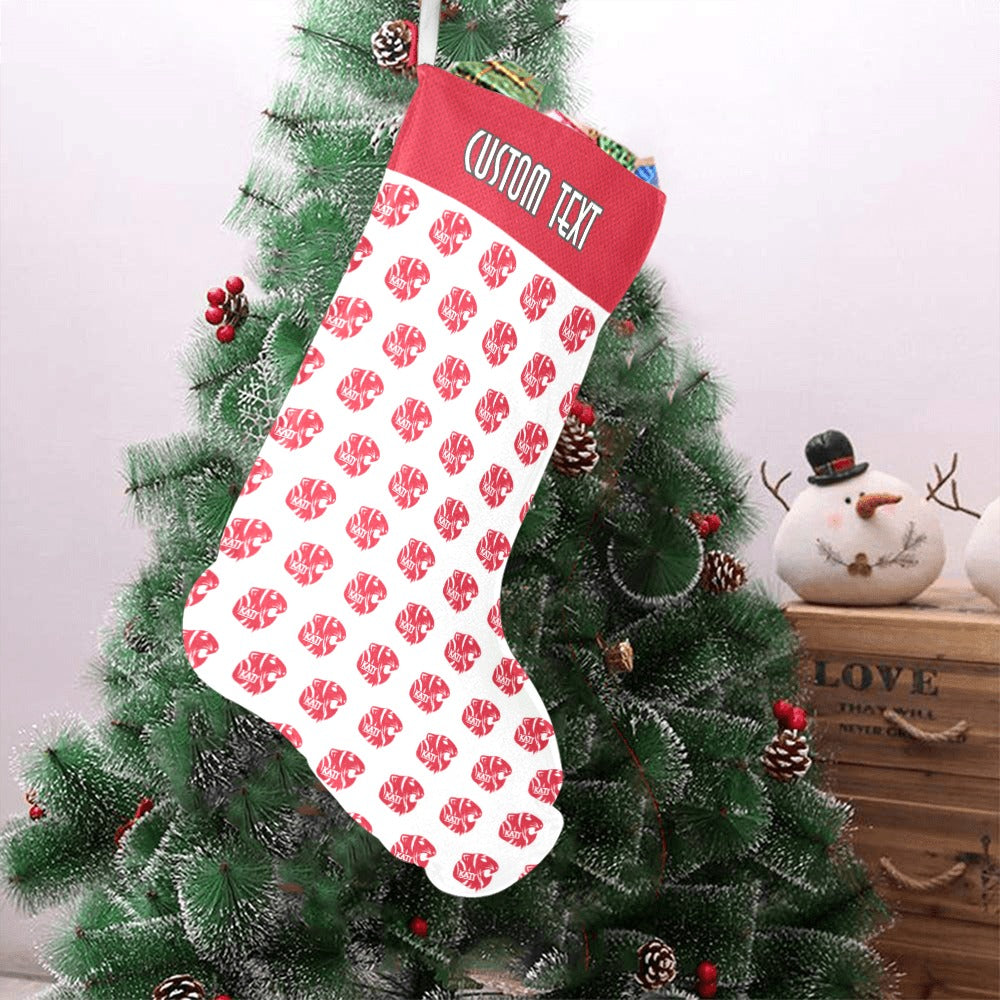 KHS - Christmas Stocking, White/Red Logos Christmas Stocking (Without Folded Top)