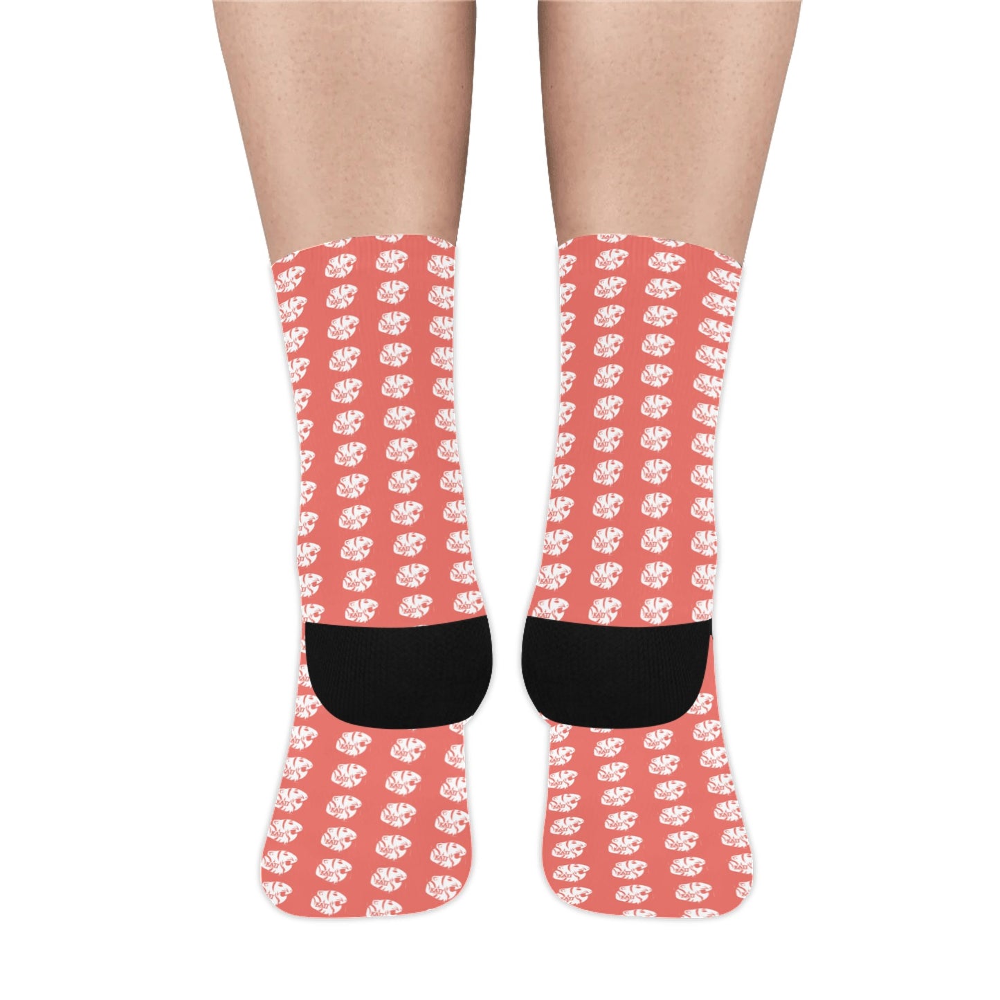 KHS - Crew Socks, Coral/White, Adult