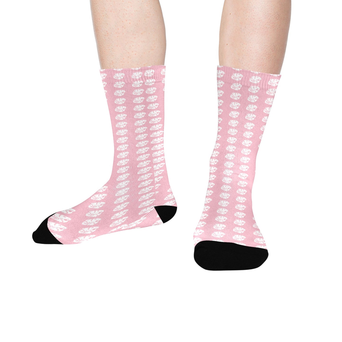 KHS - Crew Socks, Pink/White, Adult