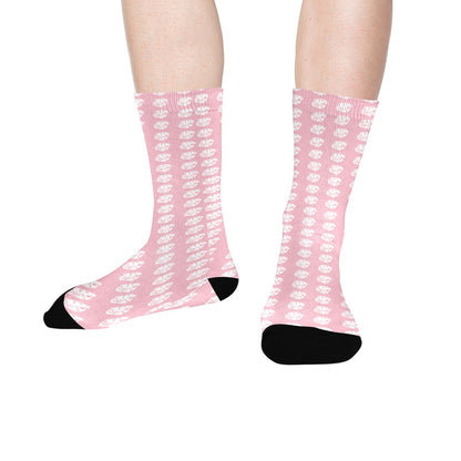 KHS - Crew Socks, Pink/White, Adult