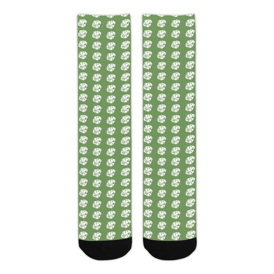 KHS - Crew Socks, Green/White, Adult