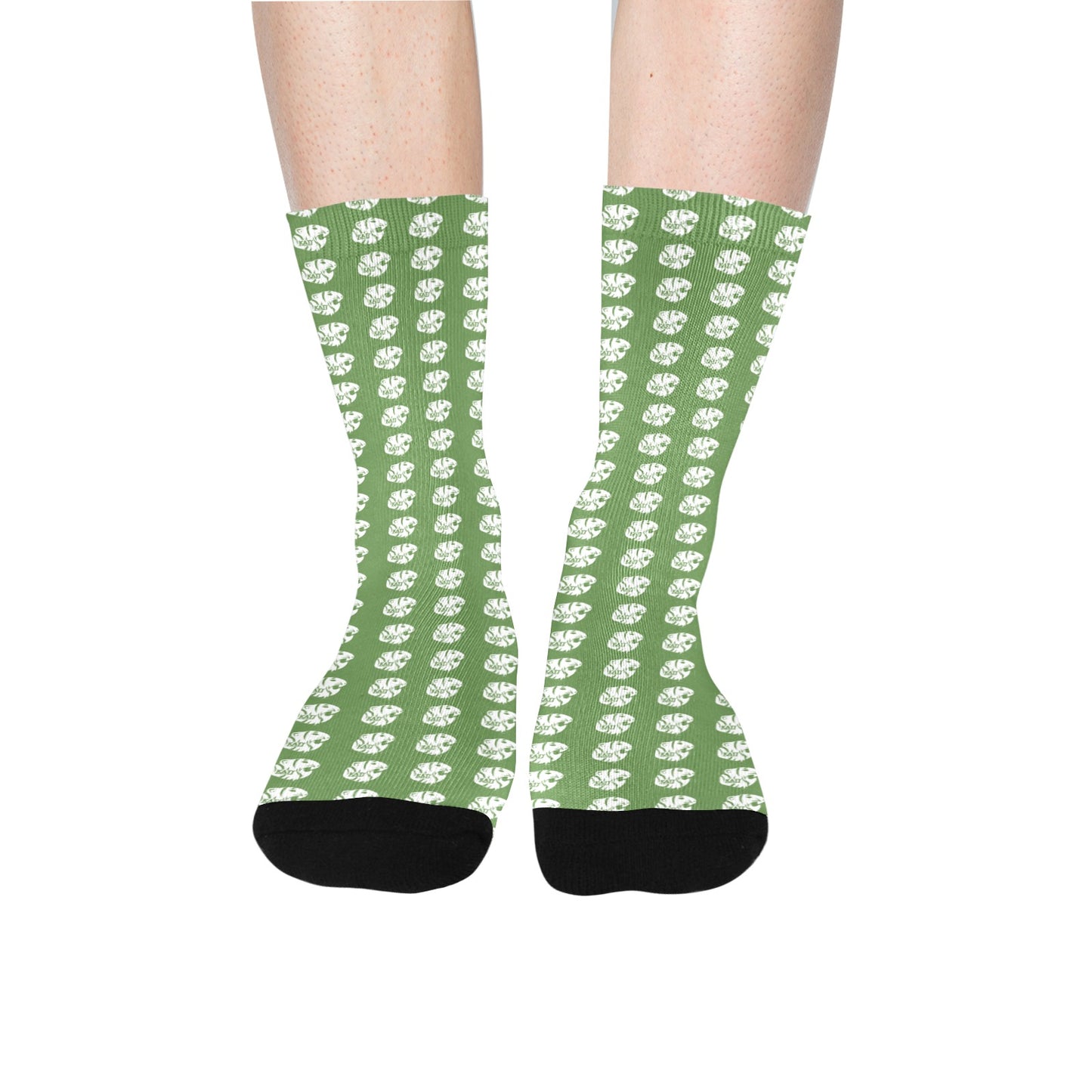 KHS - Crew Socks, Green/White, Adult