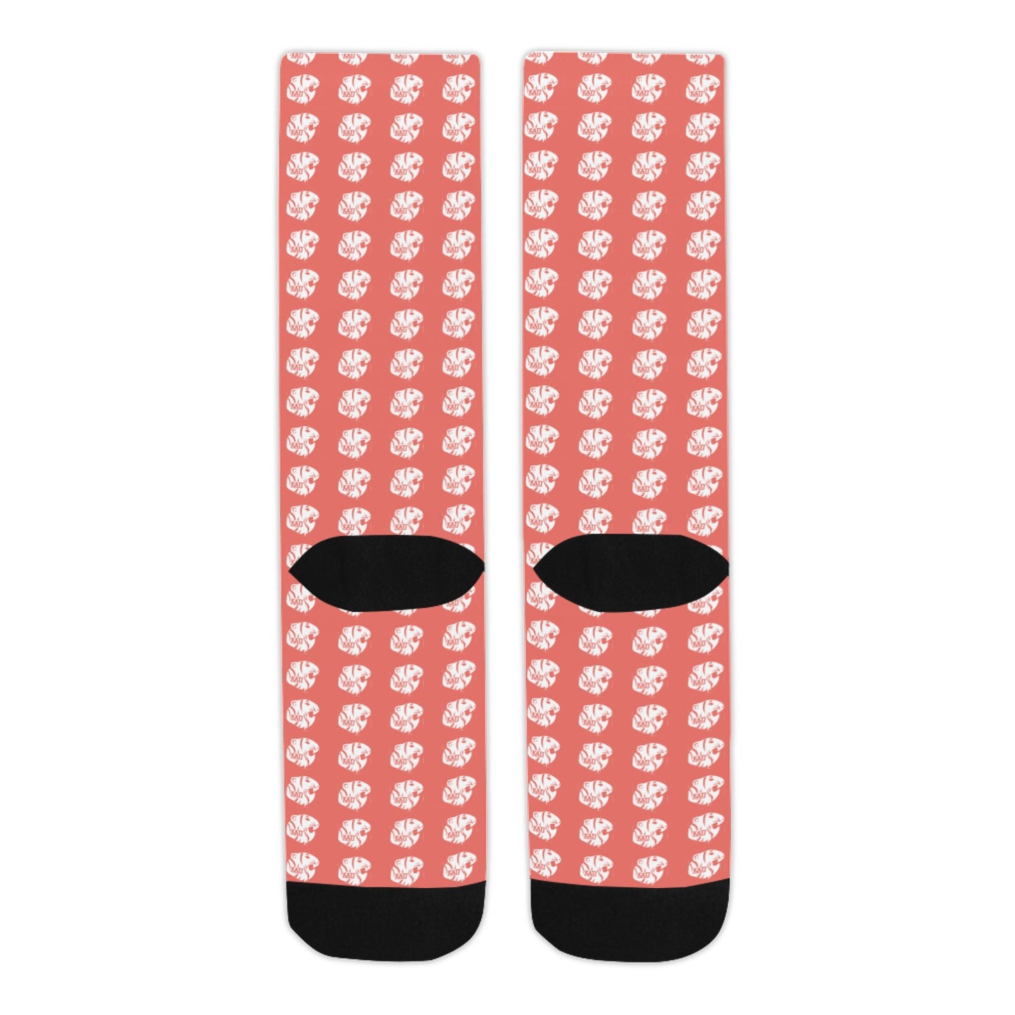 KHS - Crew Socks, Coral/White, Adult