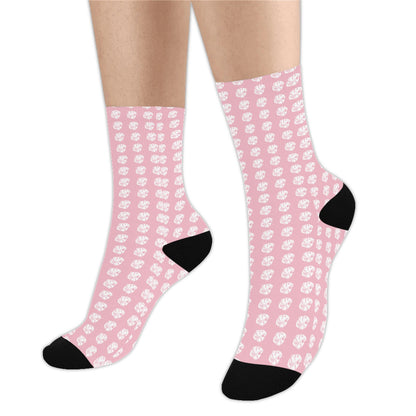 KHS - Crew Socks, Pink/White, Adult