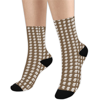 KHS - Crew Socks, Brown/White, Adult