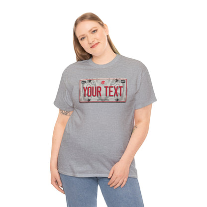 KHS - License Plate Custom Text FRONT Heavy Cotton Tee