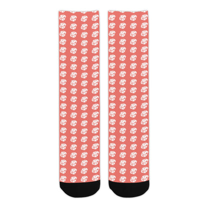 KHS - Crew Socks, Coral/White, Adult