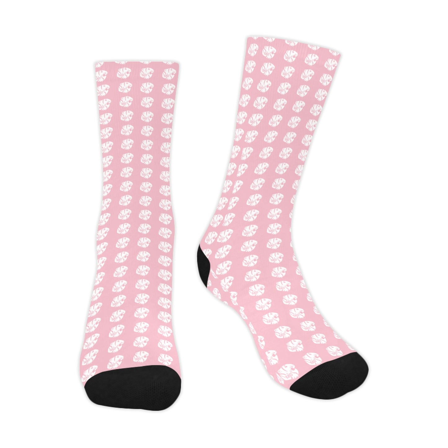 KHS - Crew Socks, Pink/White, Adult