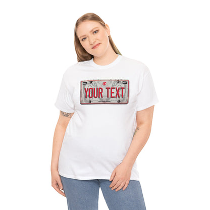 KHS - License Plate Custom Text FRONT Heavy Cotton Tee