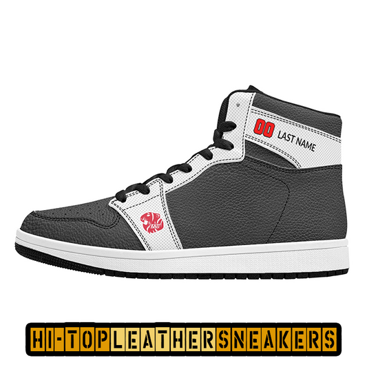 KHS - Katy Black Mens High Top Leather Sneakers