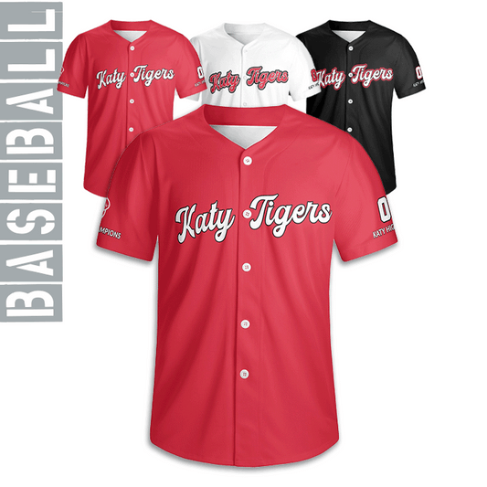 KHS - Solid Baseball Jersey, Red/White/Black