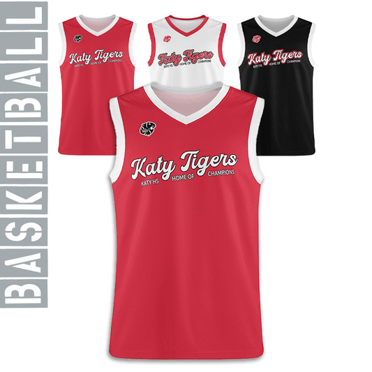 KHS - Solid Basketball Jersey, Red/White/Black