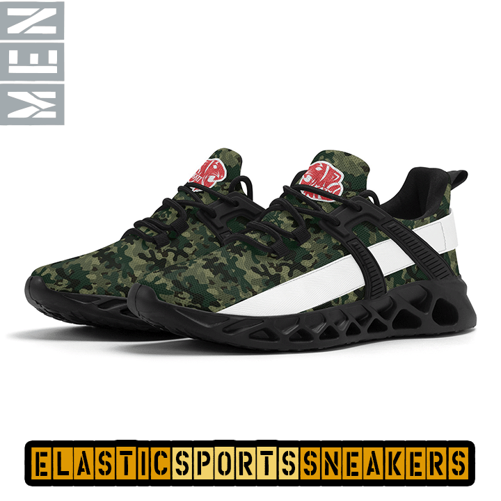 KHS - Men's New Elastic Sport Sneakers, Camo, 2 Color Options