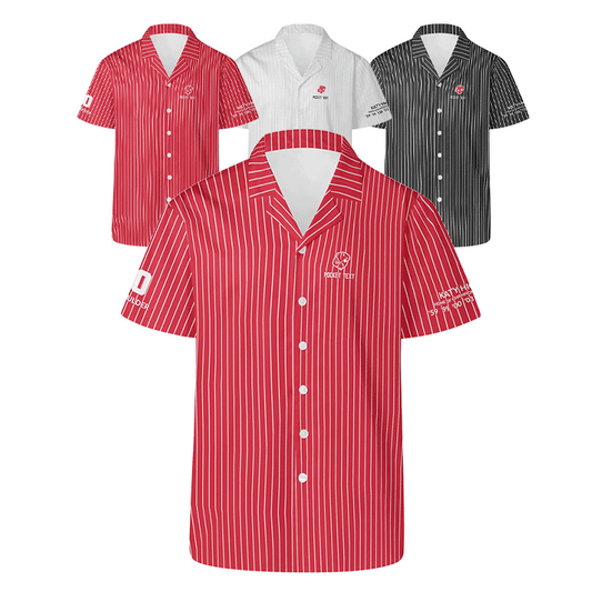 KHS - Striped Hawaiian Casual, Red/White/Black