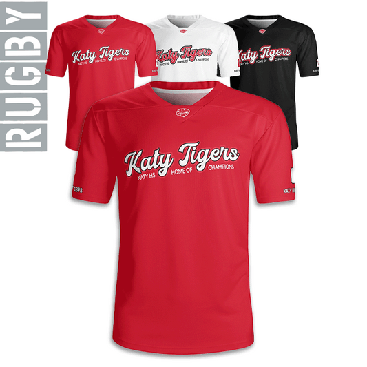 KHS - Solid Rugby-Style Jersey, Red/White/Black