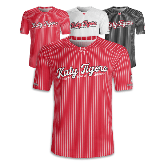 KHS - Striped Rugby-Style Jersey, Red/White/Black