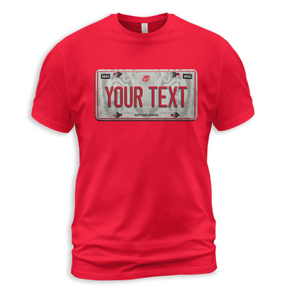 KHS - License Plate Custom Text FRONT Heavy Cotton Tee