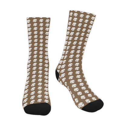 KHS - Crew Socks, Brown/White, Adult