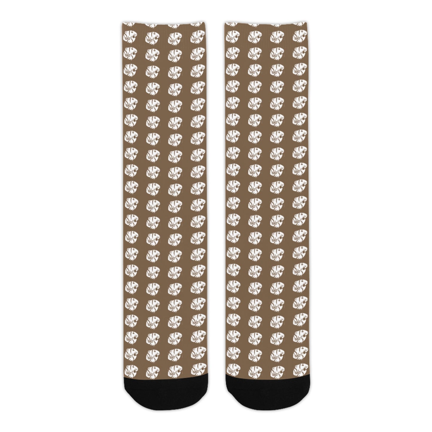 KHS - Crew Socks, Brown/White, Adult