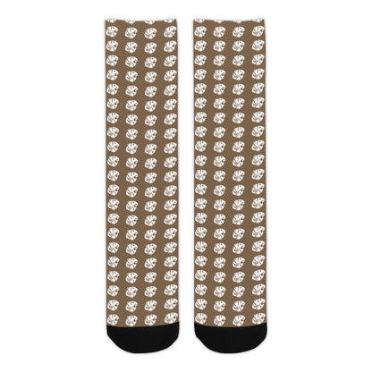 KHS - Crew Socks, Brown/White, Adult