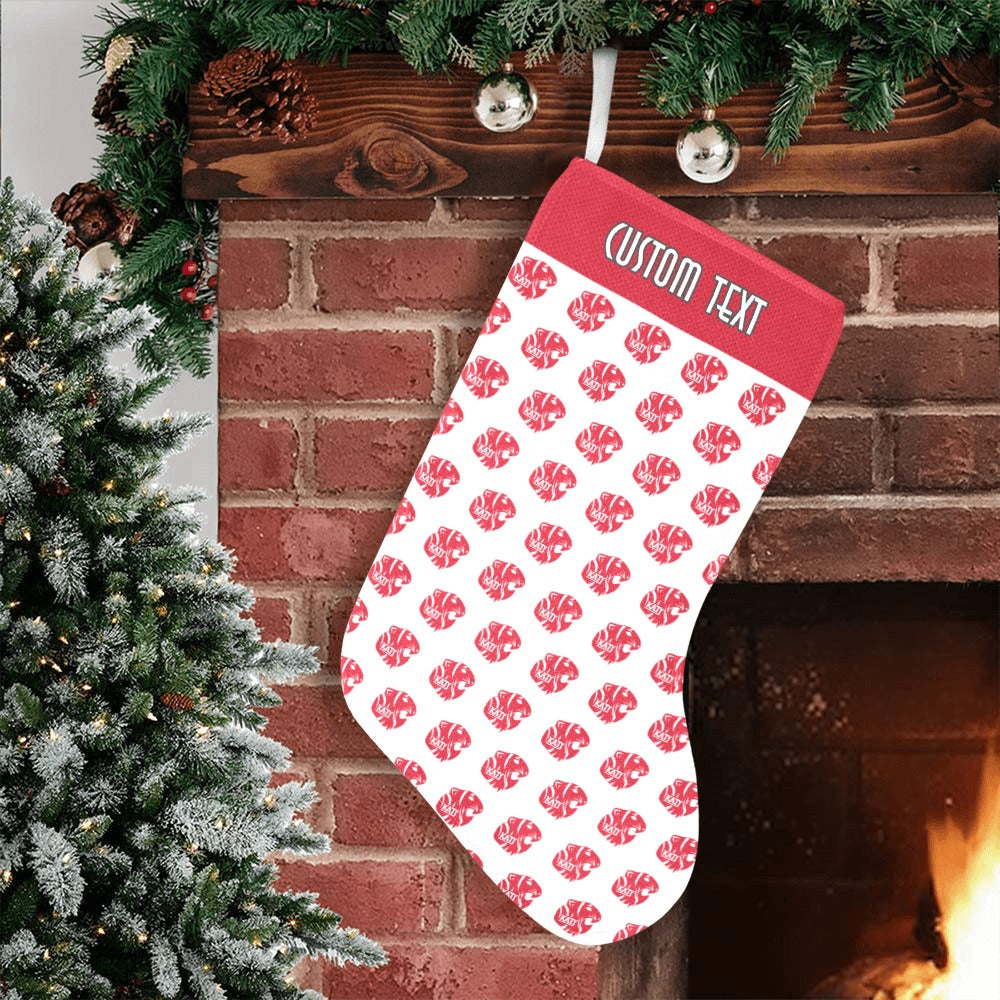 KHS - Christmas Stocking, White/Red Logos Christmas Stocking (Without Folded Top)