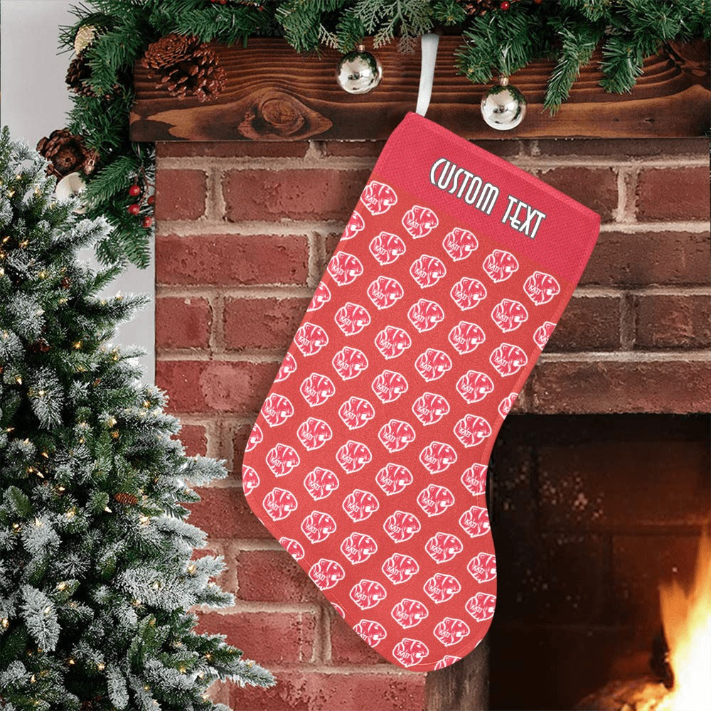 KHS - Christmas Stocking, Red/Red Logos Christmas Stocking (Without Folded Top)