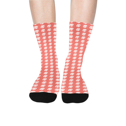 KHS - Crew Socks, Coral/White, Adult