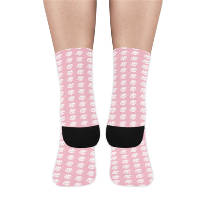 KHS - Crew Socks, Pink/White, Adult