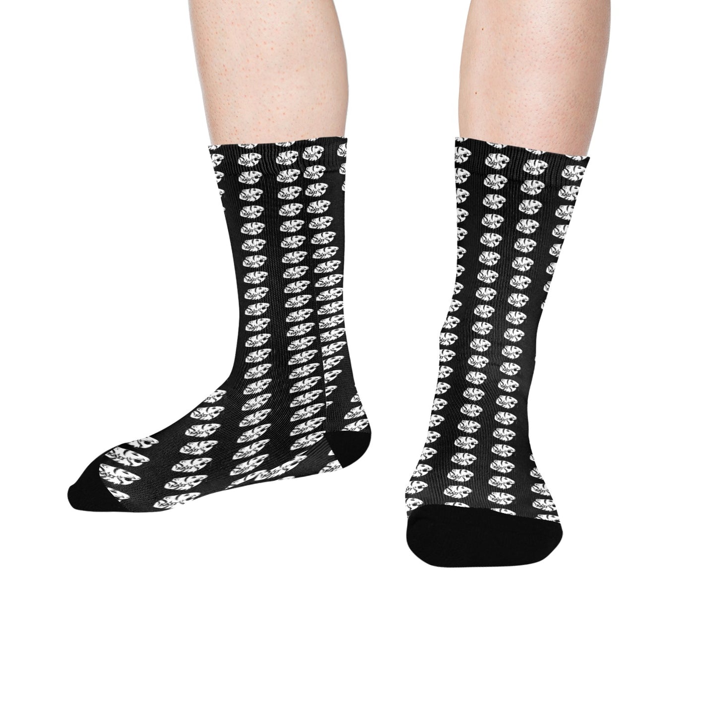 KHS - Crew Socks, Black/White, Adult