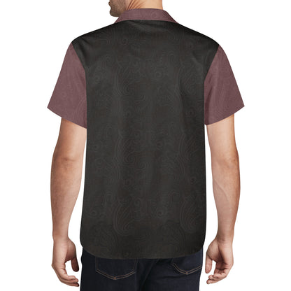 CRHS - Hawaiian Casual Shirt, Black/Maroon