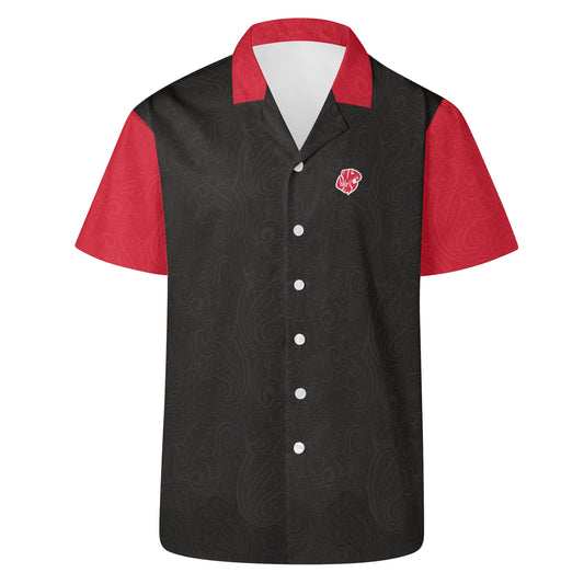 KHS - Hawaiian Casual Shirt, Black/Red