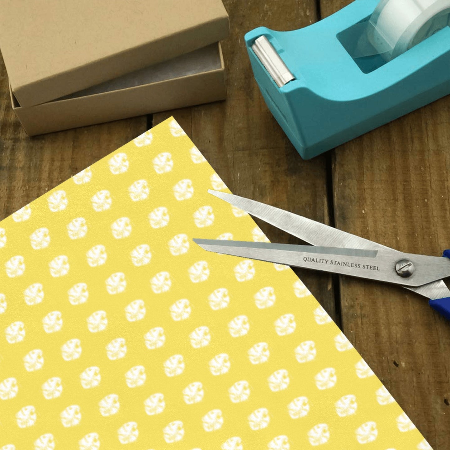 KHS - Wrapping Paper, Yellow/White, 5 Rolls, 58"x 23"