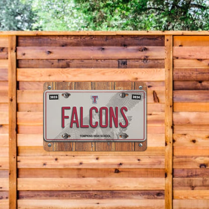 OTHS - FALCONS LICENSE PLATE 8x12 SIGN, FENCE WOOD Metal Tin Sign 12"x8"(Made in USA)