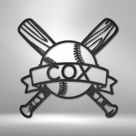 Baseball/Softball - Bat & Ball Metal Sign