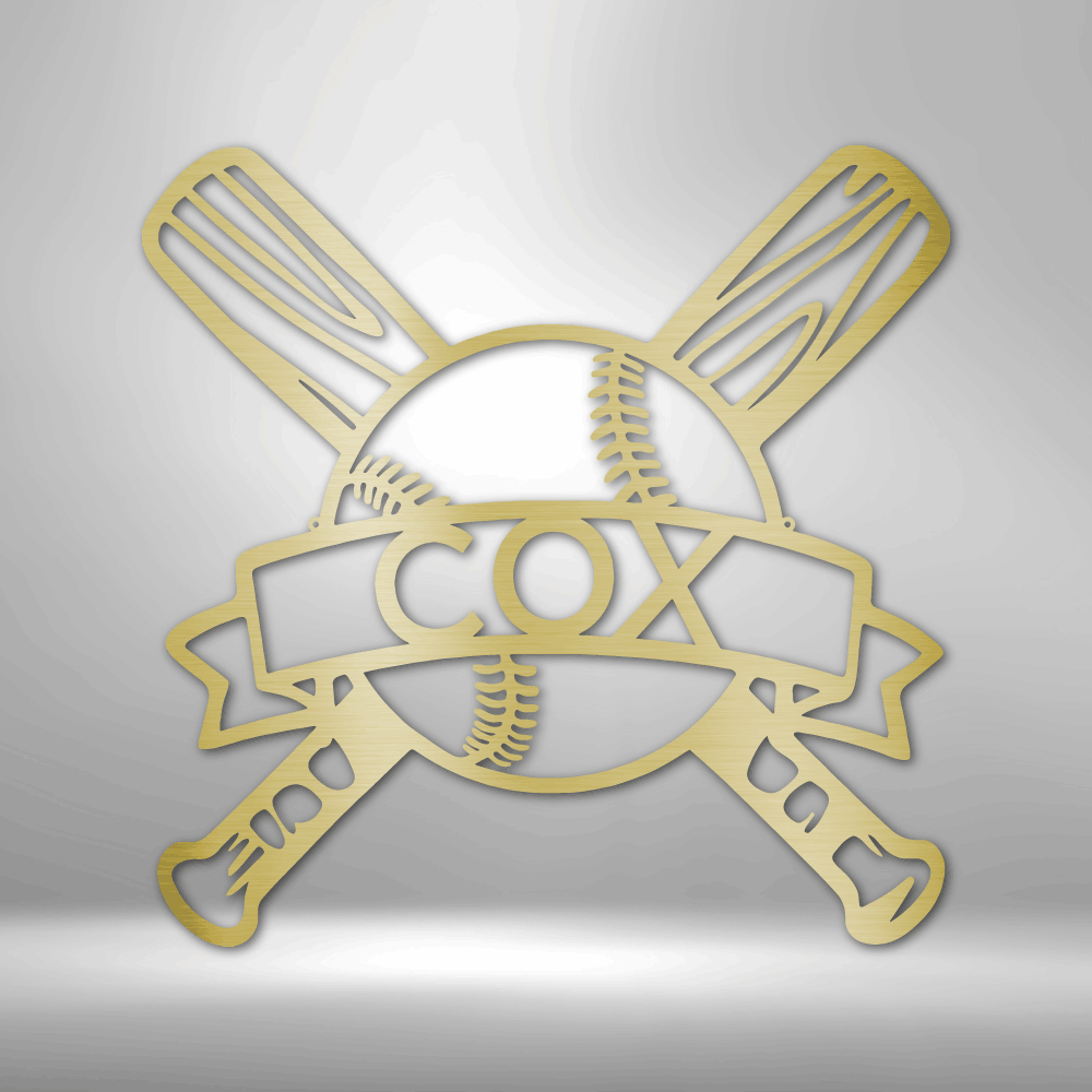 Baseball/Softball - Bat & Ball Metal Sign