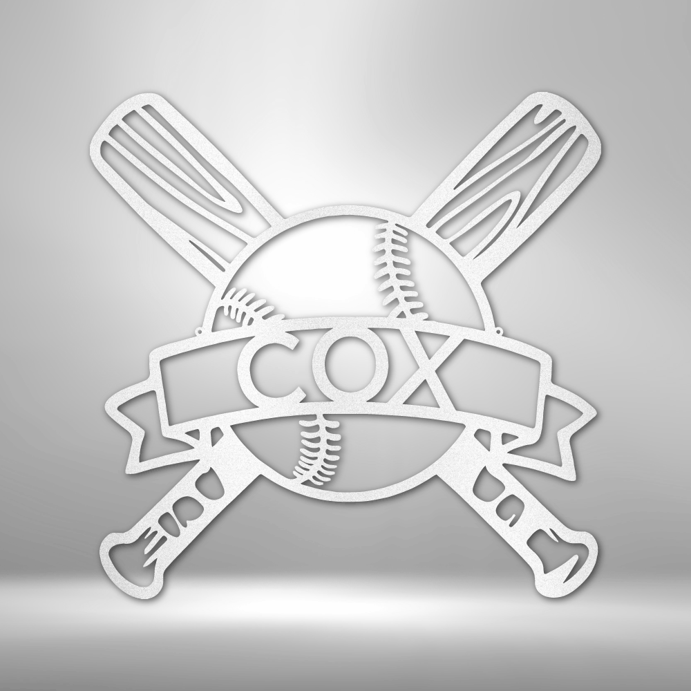 Baseball/Softball - Bat & Ball Metal Sign