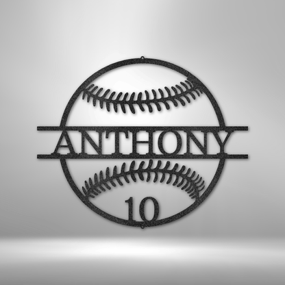 Baseball/Softball - Name and Number Metal Sign