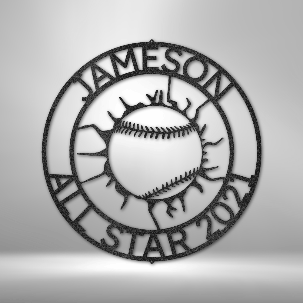 Baseball/Softball - Ball Wall Metal Sign