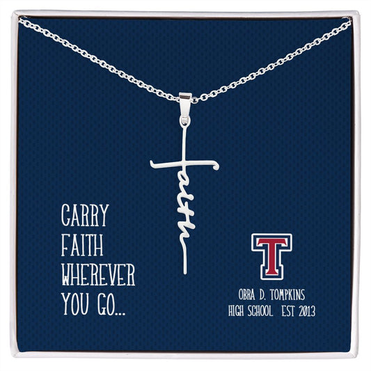 Tompkins HS Faith Cross Necklace