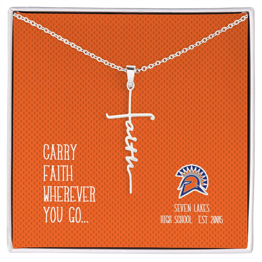 Seven Lakes HS Faith Cross Necklace