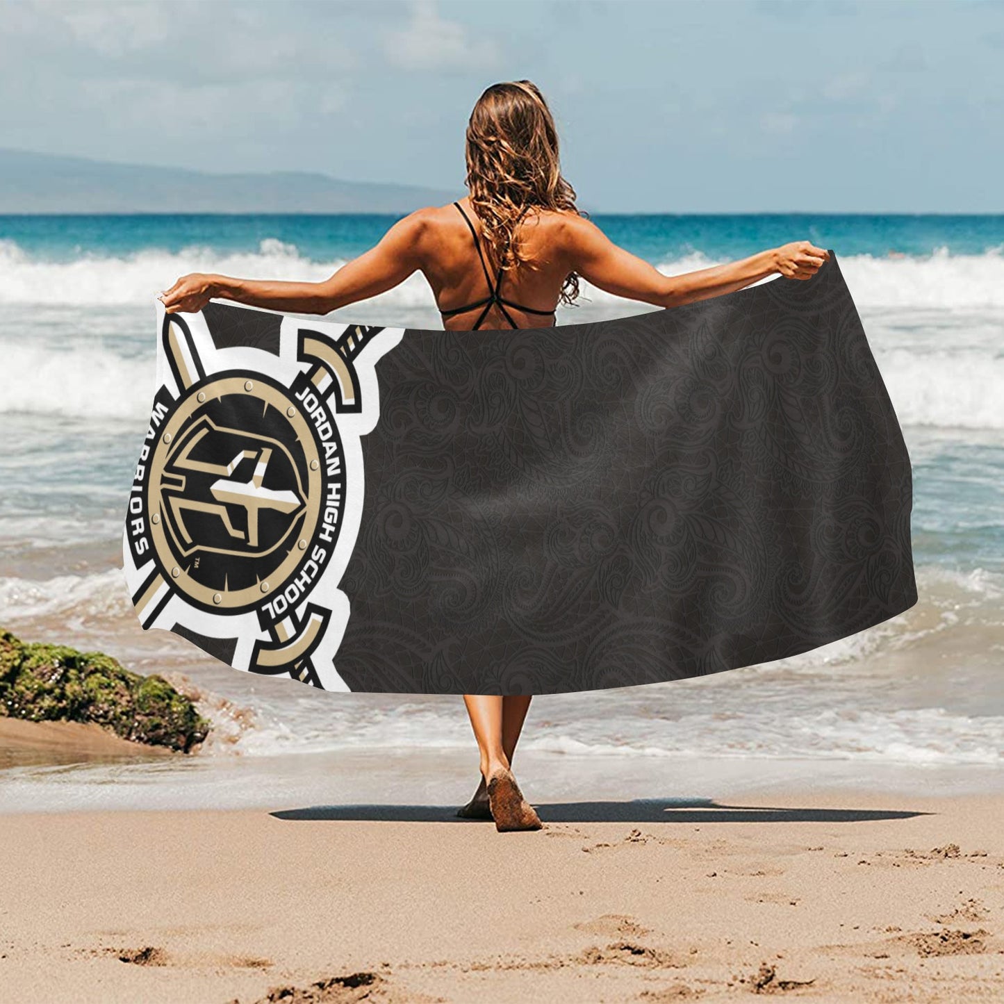 JHS - Logo Beach Towel, Black